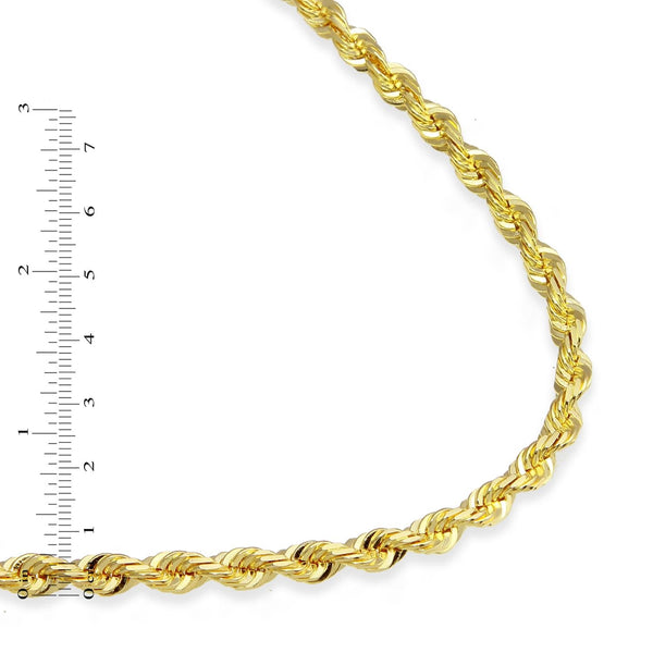 10KT Yellow Gold 24-inch 5.2MM Rope Chain