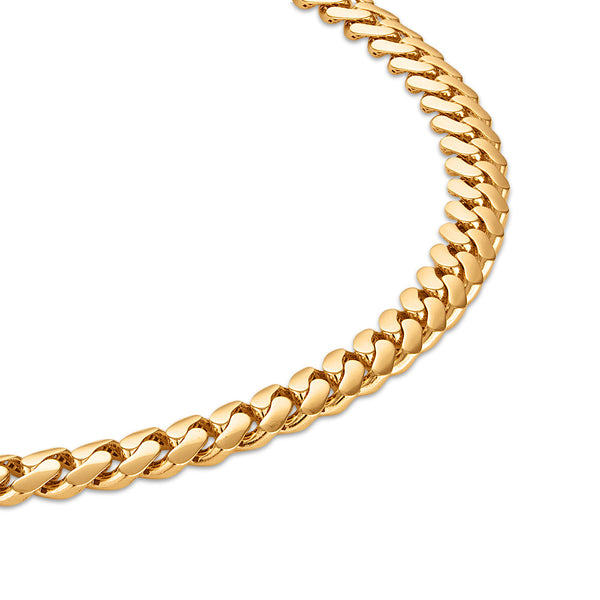 22-inch Semi-Solid Miami Monaco Chain in 10K Yellow Gold