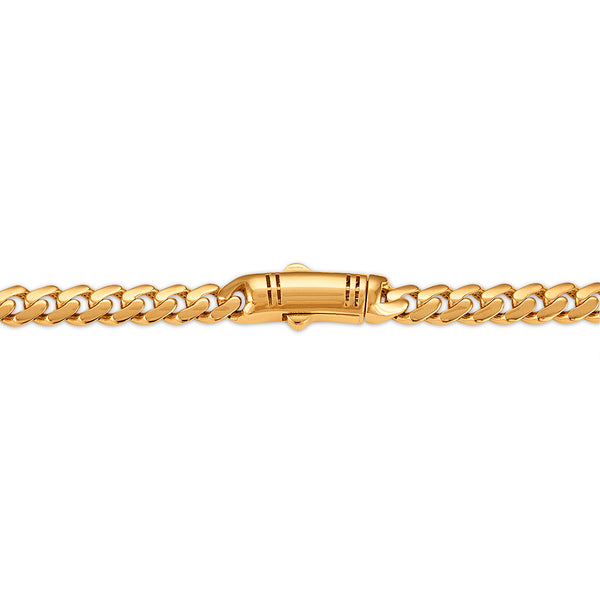 22-inch Semi-Solid Miami Monaco Chain in 10K Yellow Gold