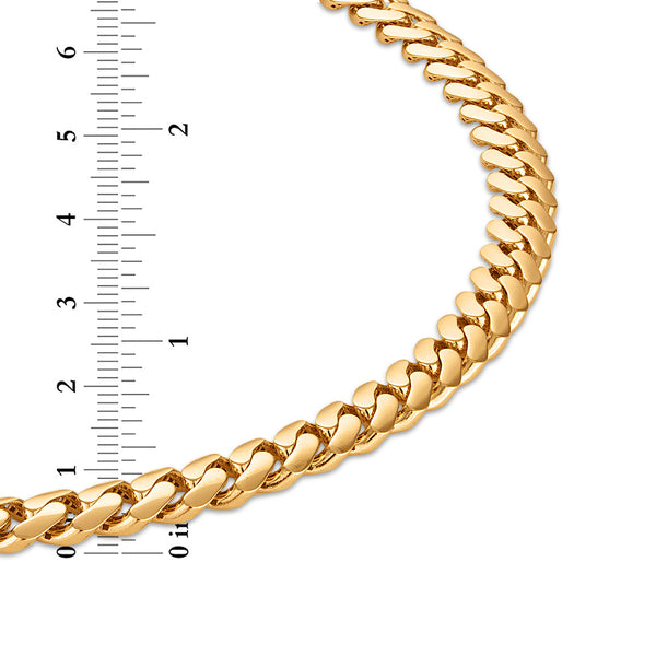 22-inch Semi-Solid Miami Monaco Chain in 10K Yellow Gold