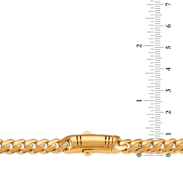 22-inch Semi-Solid Miami Monaco Chain in 10K Yellow Gold