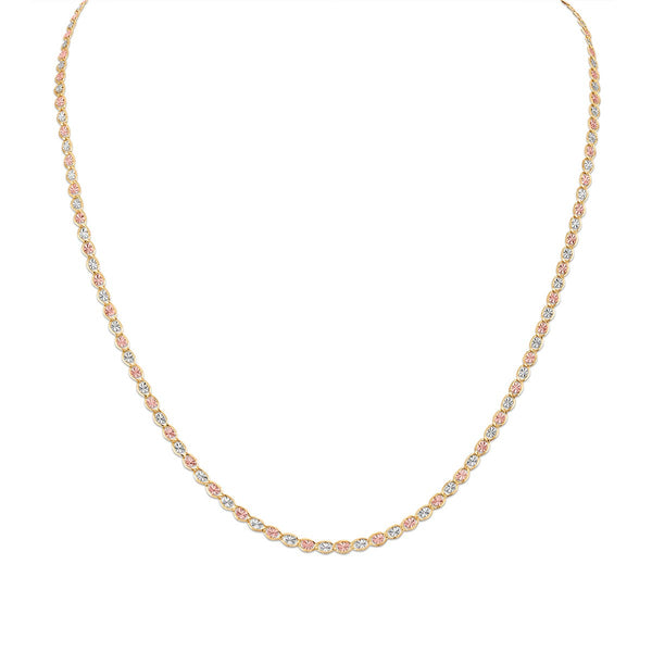 18-inch 2.7MM Heart Valentino Chain in 10K Tricolor Gold