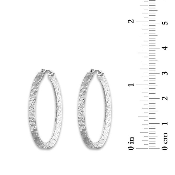 10KT White Gold 30MM Hoop Earrings