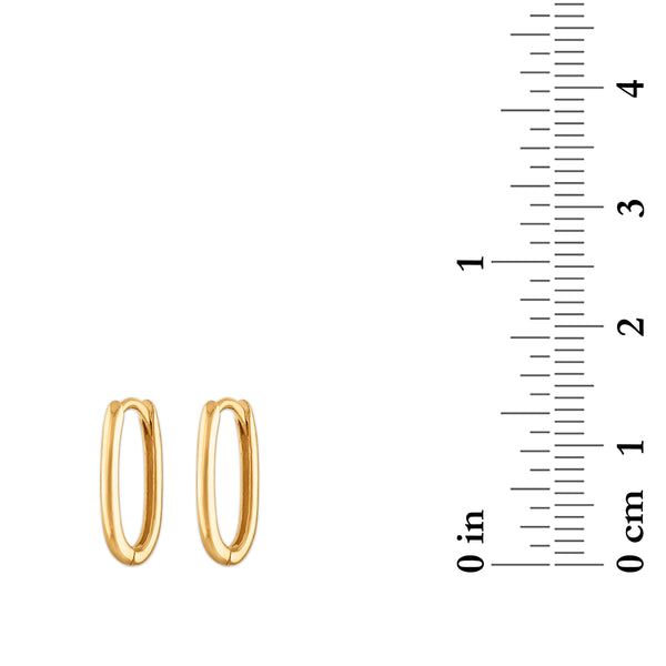 10KT Gold Elongated Hoop Earrings