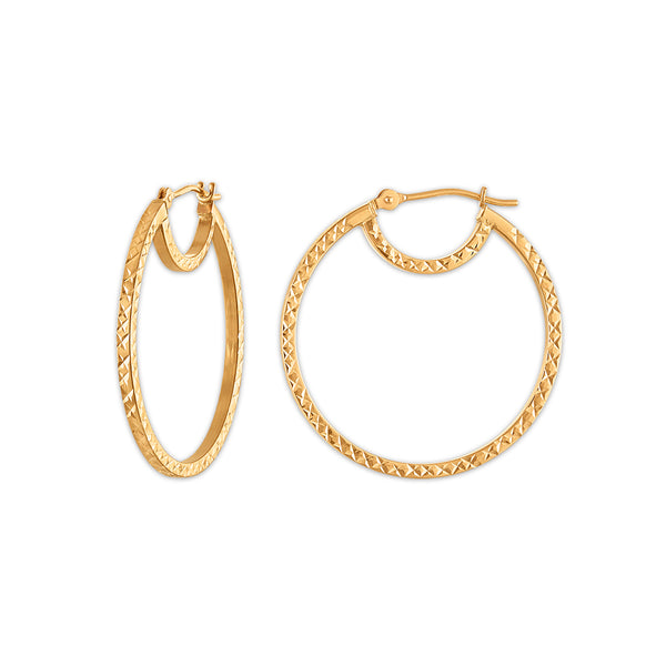 10KT Gold 28MM Hoop Earrings