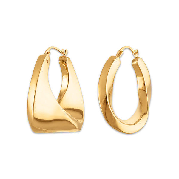 Gold Luxe Chunky Hoop Earring in 10KT Yellow Gold Over Resin