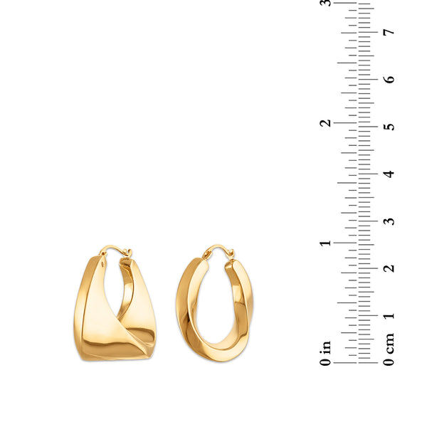 Gold Luxe Chunky Hoop Earring in 10KT Yellow Gold Over Resin