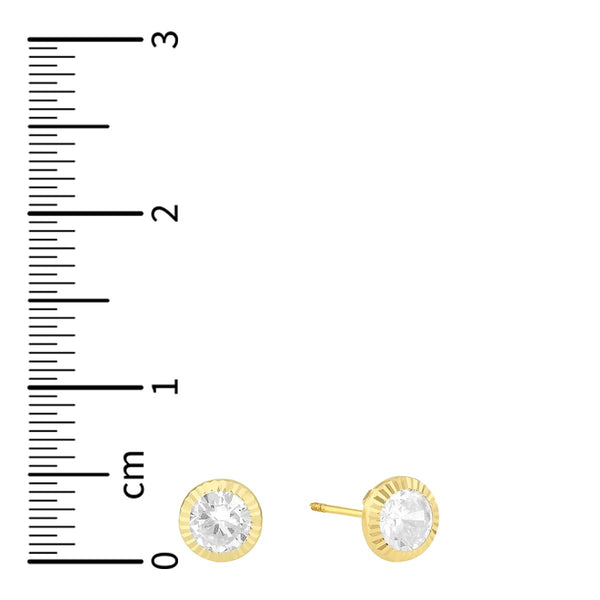 14KT Yellow Gold and Cubic Zirconia Earrings