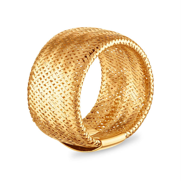 14KT Yellow Gold Stretch Mesh Ring Fits Size 7 to 10