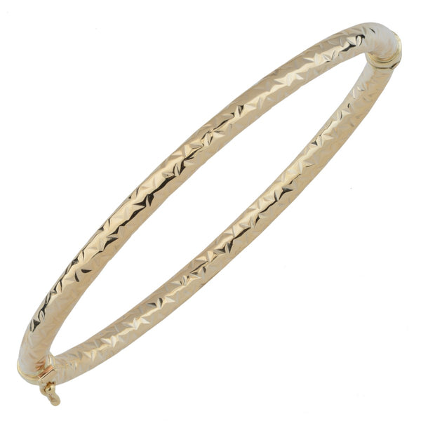 10KT Yellow Gold 7.5-inch 4MM Bangle Bracelet