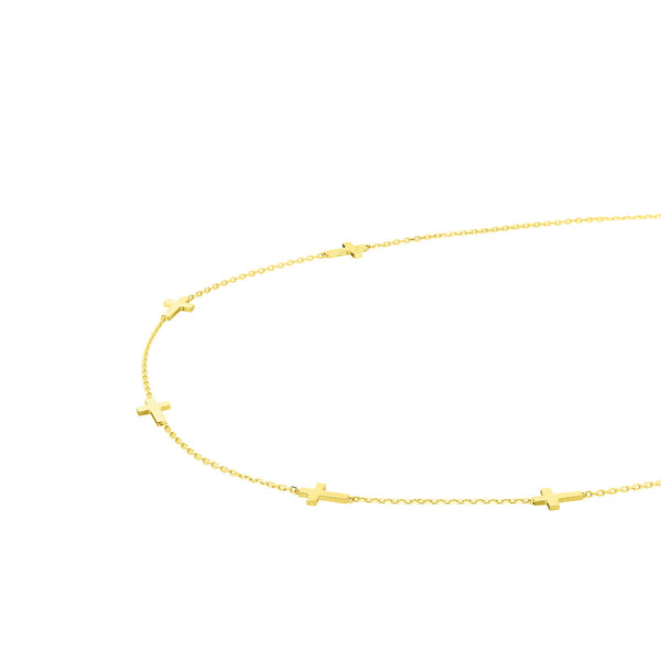 14KT Yellow Gold 17-inch Cross Necklace