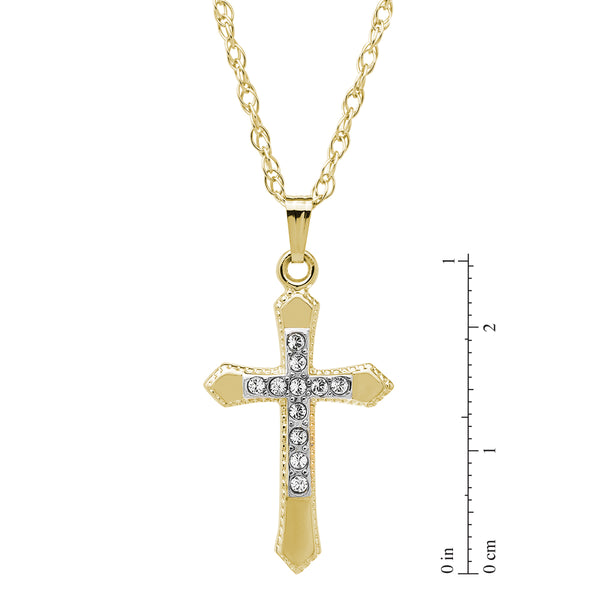 14KT Yellow Gold Filled 18-inch Cross Pendant