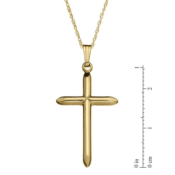 14KT Yellow Gold Filled 18-inch Cross Pendant