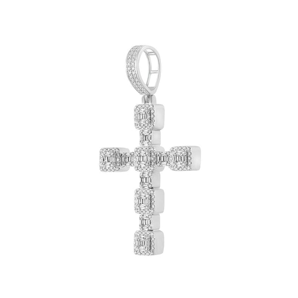 10KT Yellow Gold 1-1/4 CTW Diamond 55X29MM Cross Pendant. Chain Not Included