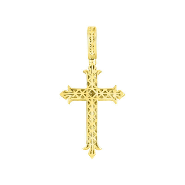 10KT Yellow Gold 1 CTW 52X26MM Cross Pendant. Chain Not Included