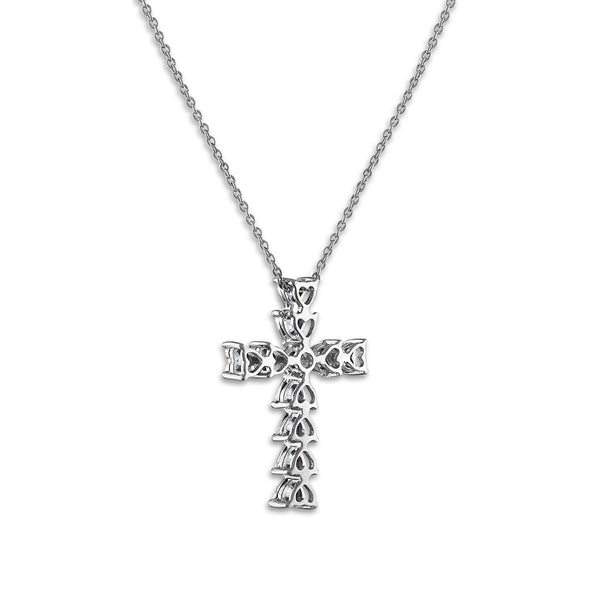 1/10 CTW Diamond 18-inch Cross Pendant in Sterling Silver