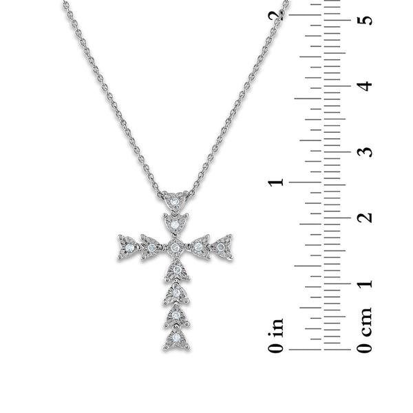 1/10 CTW Diamond 18-inch Cross Pendant in Sterling Silver