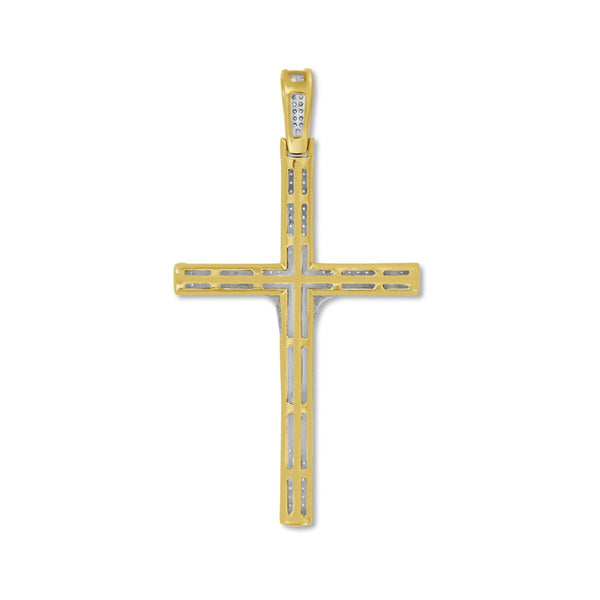 Titán by Adrian Gonzalez 10KT Yellow Gold 1/3 CTW Diamond 53X28MM Crucifix Pendant. Chain Not Included