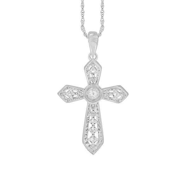 10KT Gold 1/3 CTW Diamond Cross Pendant