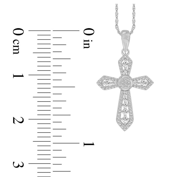 10KT Gold 1/3 CTW Diamond Cross Pendant