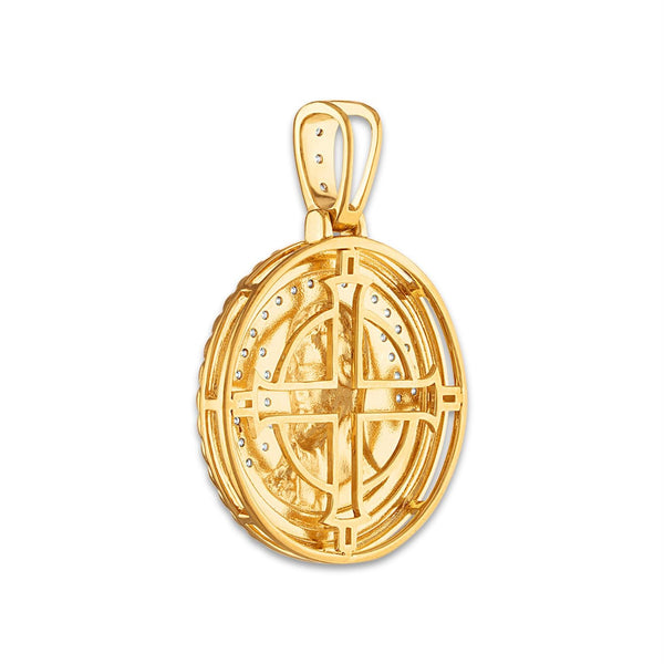 10KT Yellow Gold 1/2 CTW Diamond 25X35MM Jesus Christ Religious Pendant. Chain Not Included