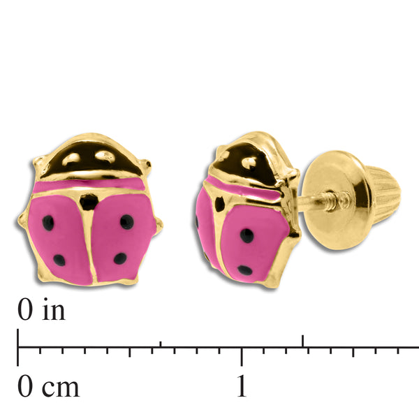 Kiddie Kraft 14KT Yellow Gold Stud Lady Bug Earrings