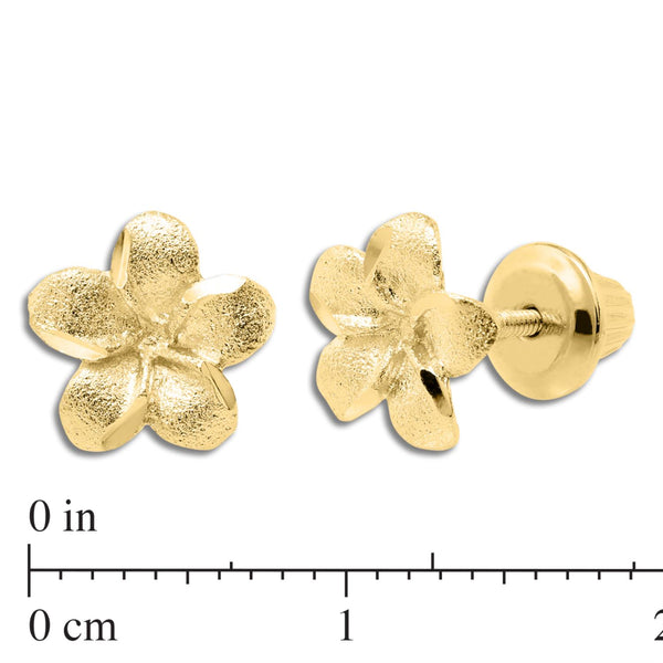 Kiddie Kraft 14KT Yellow Gold Childrens Flower Stud Earrings