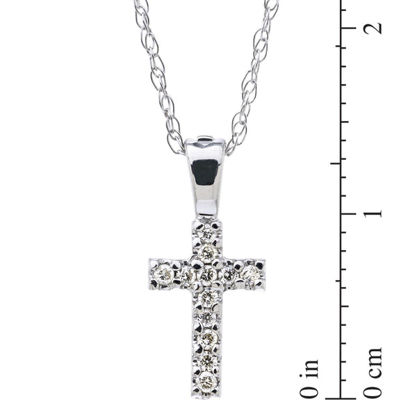 Kiddie Kraft 14KT White Gold 15-inch Childrens Cross Pendant