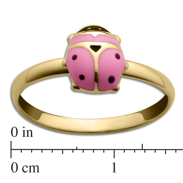 Kiddie Kraft 10KT Yellow Gold Childrens Lady Bug Ring; Size 3.5