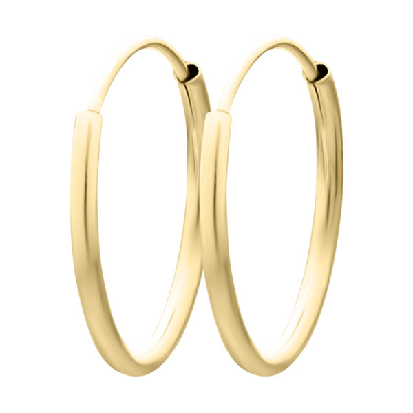 Kiddie Kraft 14KT Yellow Gold 12MM Endless Hoop Earrings