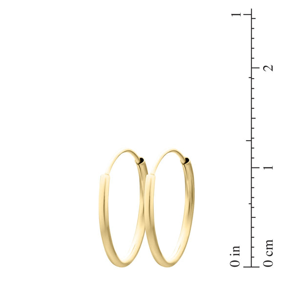 Kiddie Kraft 14KT Yellow Gold 12MM Endless Hoop Earrings