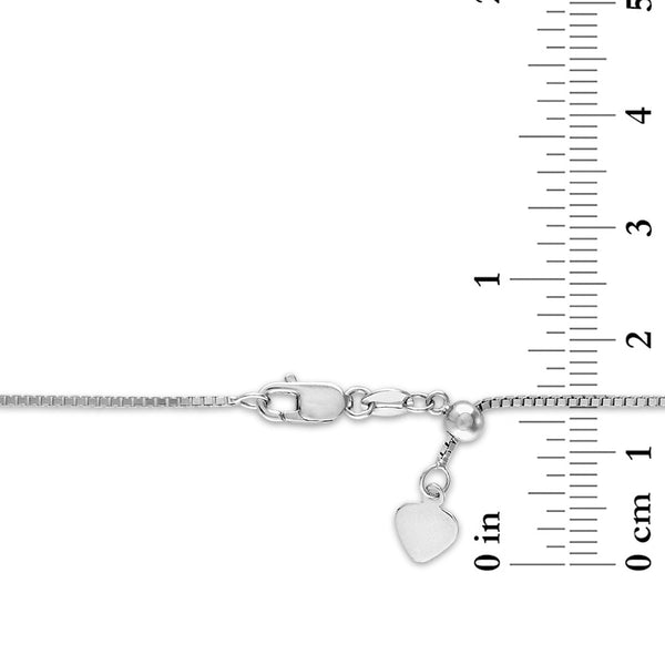 Sterling Silver 22-inch 0.8MM Adjustable Box Chain