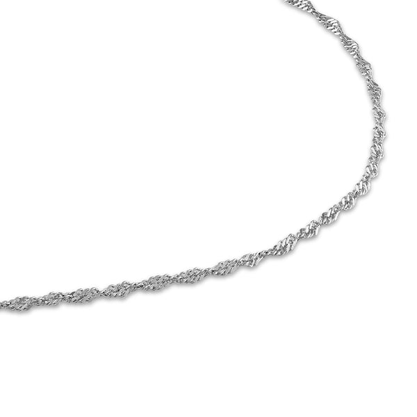 Sterling Silver 22-inch 1.5MM Adjustable Singapore Chain