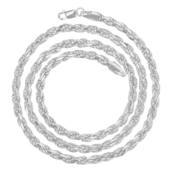 Luxe Layers Sterling Silver 22-inch 5.7MM Diamond-cut Rope Chain