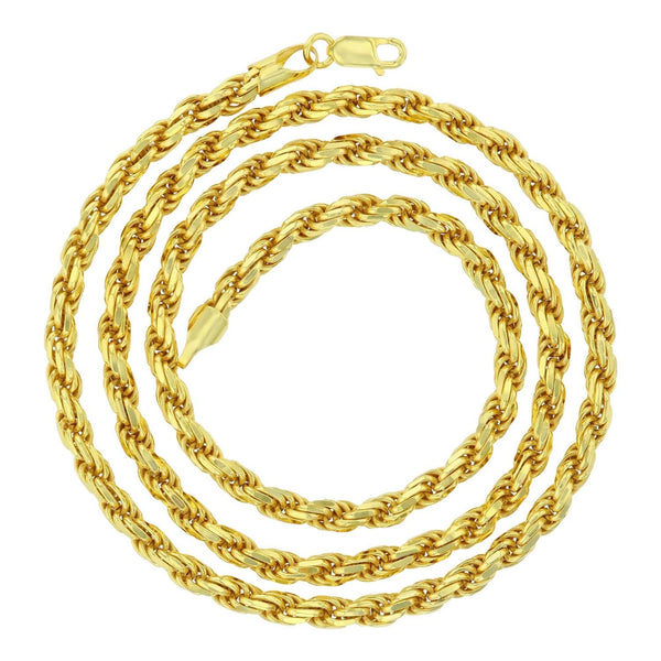 14KT Yellow Gold Plated Sterling Silver 30-inch 5.7MM Diamond-cut Chain