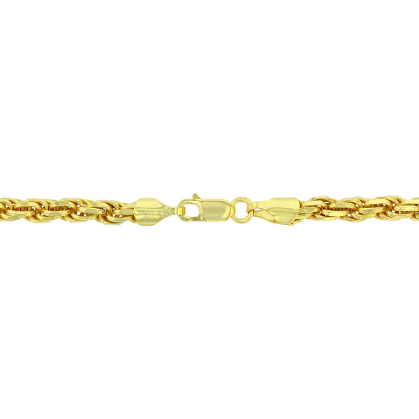 14KT Yellow Gold Plated Sterling Silver 30-inch 5.7MM Diamond-cut Chain