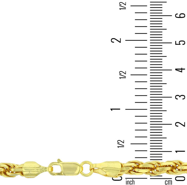 14KT Yellow Gold Plated Sterling Silver 30-inch 5.7MM Diamond-cut Chain