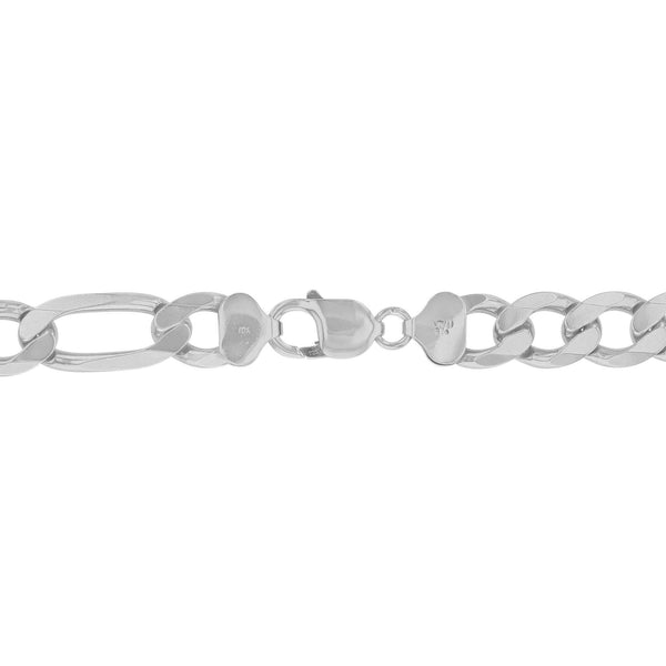 Luxe Layers Sterling Silver 26-inch 11.5MM Figaro Diamond-cut Chain