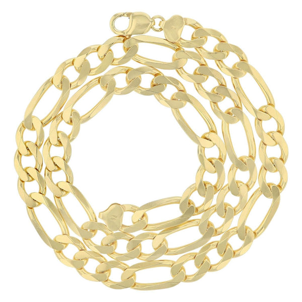 Luxe Layers 14KT Yellow Gold Plated Sterling Silver 26-inch 11.5MM Diamond-cut Figaro Chain