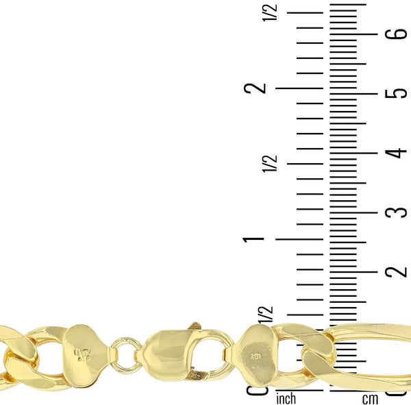 Luxe Layers 14KT Yellow Gold Plated Sterling Silver 26-inch 11.5MM Diamond-cut Figaro Chain