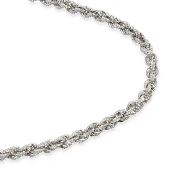 Luxe Layers Sterling Silver Cubic Zirconia 24-inch 7MM Rope Chain