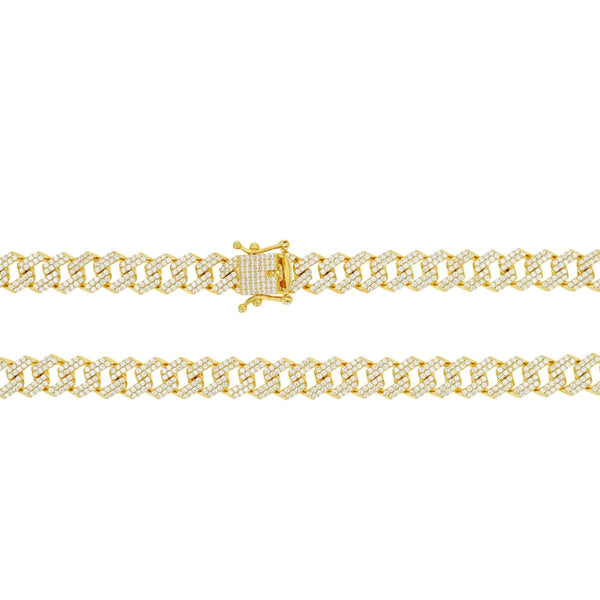 Luxe Layers 14KT Yellow Gold Plated Sterling Silver Cubic Zirconia 20-inch 10MM Cuban Link Chain