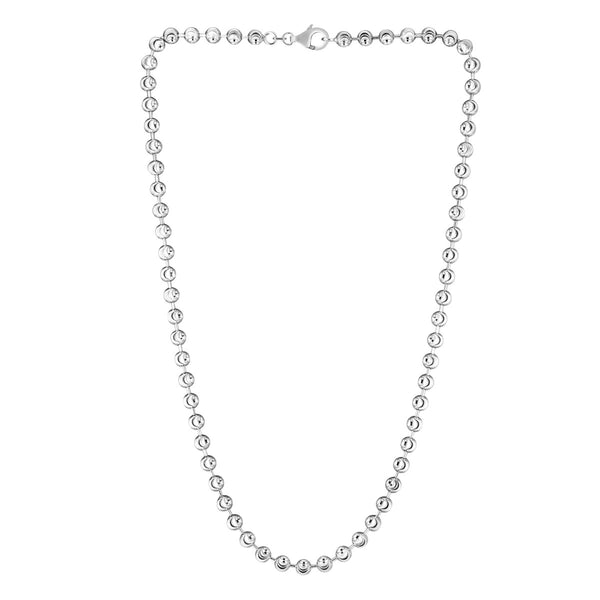 18-inch Sterling Silver Beaded Necklace