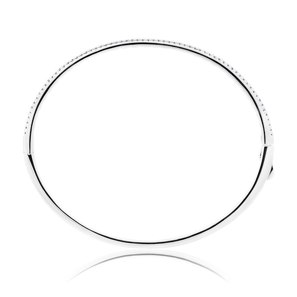 Crislu Platinum Plated Sterling Silver Bangle Bracelet