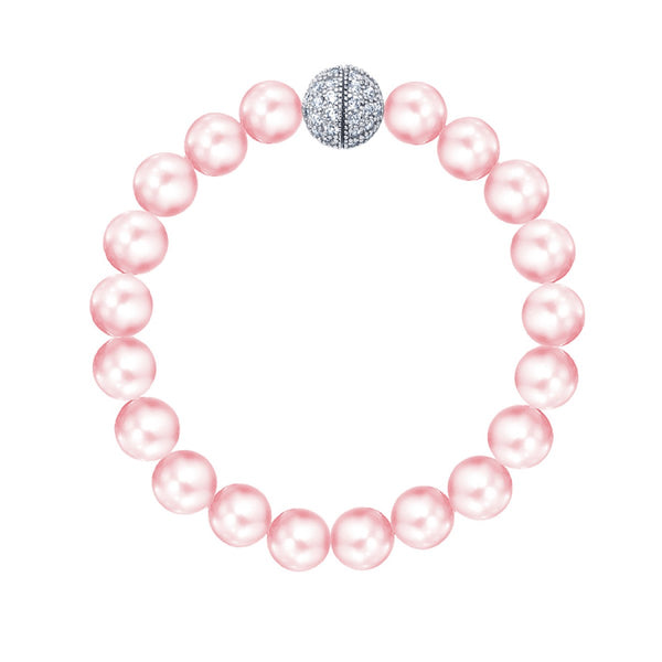 Crislu Pink Shell Pearl and Cubic Zirconia Bracelet