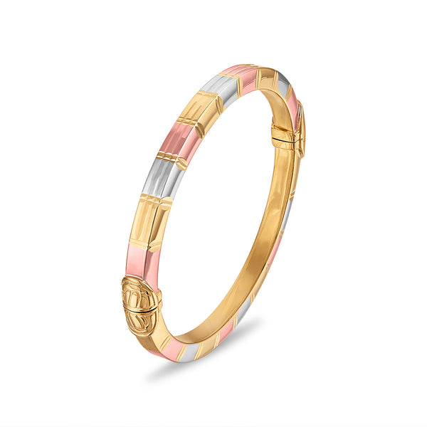 Simone I Smith 7-inch Tri-Color Bangle in 14KT Gold Plated Sterling Silver