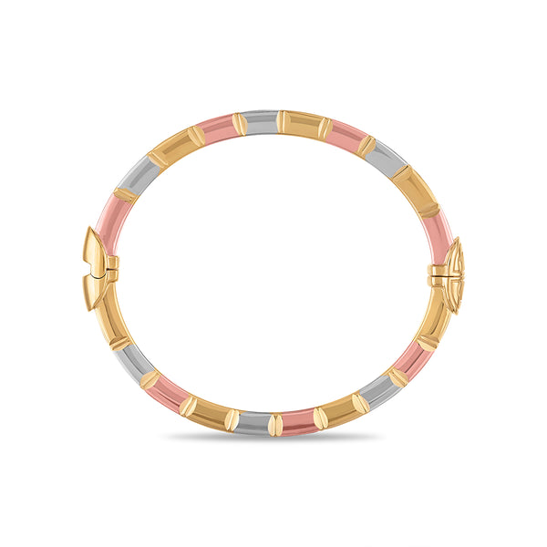 Simone I Smith 7-inch Tri-Color Bangle in 14KT Gold Plated Sterling Silver