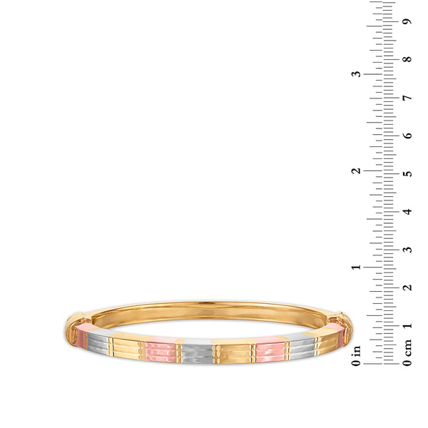 Simone I Smith 7-inch Tri-Color Bangle in 14KT Gold Plated Sterling Silver