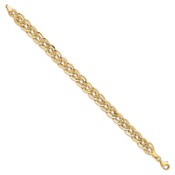 10KT Yellow Gold 8-inch 8MM Lobster Clasp Flat Curb Bracelet