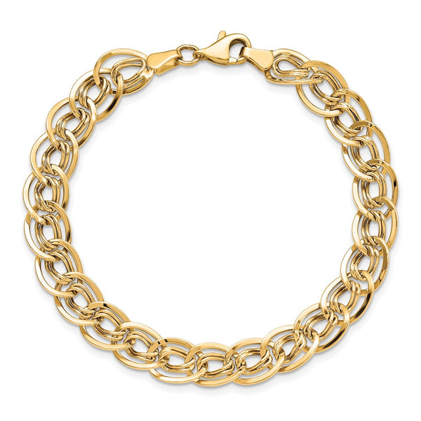 10KT Yellow Gold 8-inch 8MM Lobster Clasp Flat Curb Bracelet